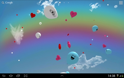 Screenshots of the live wallpaper Balloons 3D for Android phone or tablet.