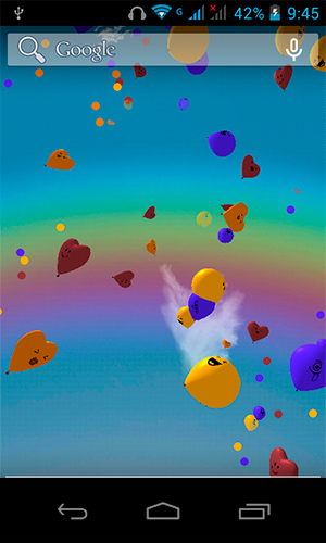 Screenshots of the live wallpaper Balls 3D for Android phone or tablet.