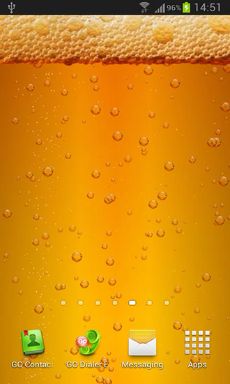Screenshots of the live wallpaper Beer & battery level for Android phone or tablet.