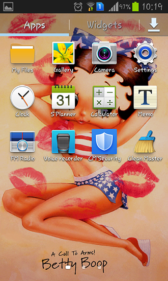 Screenshots of the live wallpaper Betty Boop for Android phone or tablet.