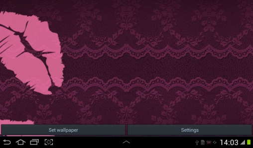 Screenshots of the live wallpaper Black and pink for Android phone or tablet.