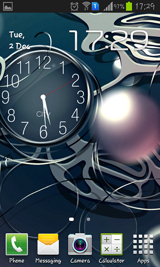 Screenshots of the live wallpaper Black clock for Android phone or tablet.
