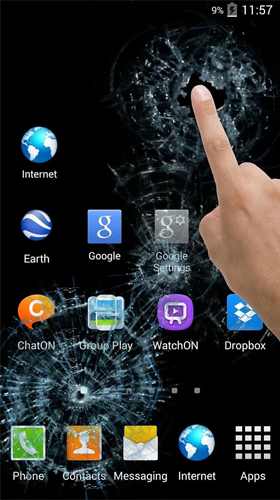 Full version of Android apk livewallpaper Broken glass by Cosmic Mobile for tablet and phone.