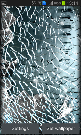 Screenshots of the live wallpaper Broken glass for Android phone or tablet.