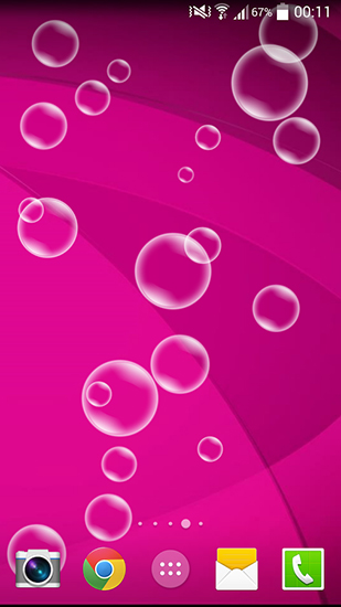 Screenshots of the live wallpaper Bubble pop for Android phone or tablet.