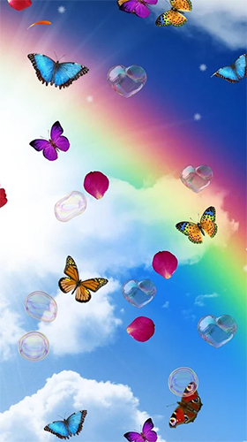 Full version of Android apk livewallpaper Bubbles and rainbow for tablet and phone.