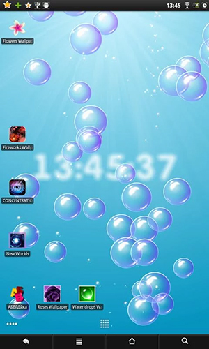 Full version of Android apk livewallpaper Bubbles & clock for tablet and phone.