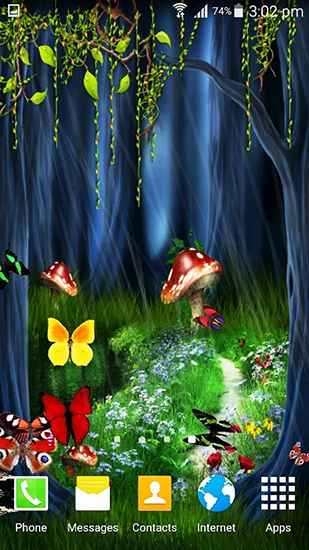 Screenshots of the live wallpaper Butterfly: Nature for Android phone or tablet.