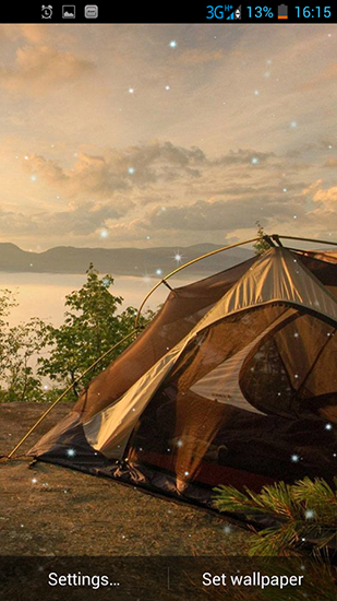 Screenshots of the live wallpaper Camping for Android phone or tablet.