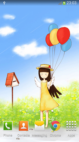 Full version of Android apk livewallpaper Cartoon girl for tablet and phone.