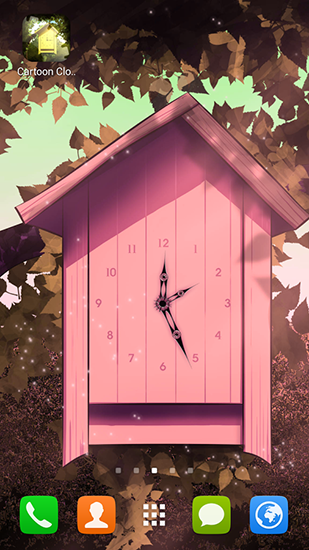 Screenshots of the live wallpaper Cartoon clock for Android phone or tablet.