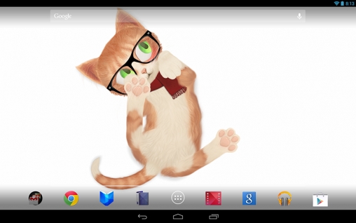 Screenshots of the live wallpaper Cat HD for Android phone or tablet.