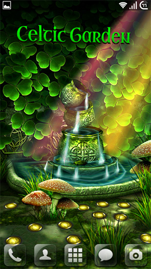 Screenshots of the live wallpaper Celtic garden HD for Android phone or tablet.