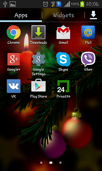 Screenshots of the live wallpaper Christmas 3D for Android phone or tablet.