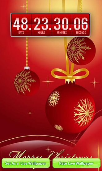 Screenshots of the live wallpaper Christmas: Countdown for Android phone or tablet.