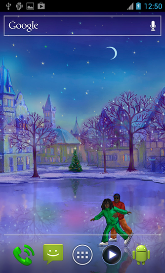 Screenshots of the live wallpaper Christmas rink for Android phone or tablet.