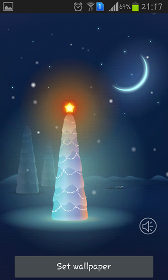 Screenshots of the live wallpaper Christmas snow for Android phone or tablet.