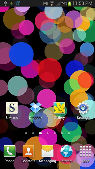 Screenshots of the live wallpaper Circles for Android phone or tablet.