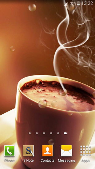 Screenshots of the live wallpaper Coffee for Android phone or tablet.
