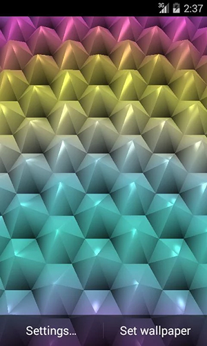 Screenshots of the live wallpaper Color crystals for Android phone or tablet.