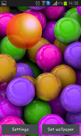 Screenshots of the live wallpaper Colorful balls for Android phone or tablet.