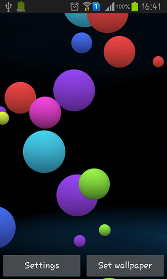 Screenshots of the live wallpaper Colorful bubble for Android phone or tablet.