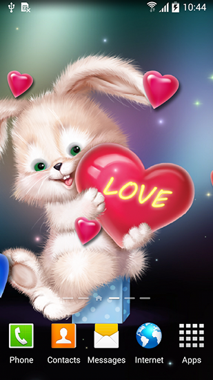 Screenshots of the live wallpaper Cute bunny for Android phone or tablet.