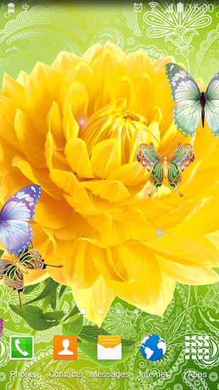 Screenshots of the live wallpaper Cute butterfly for Android phone or tablet.