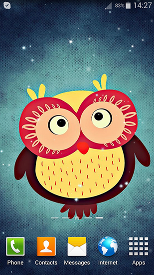 Screenshots of the live wallpaper Cute owl for Android phone or tablet.