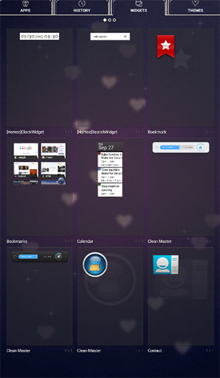 Screenshots of the live wallpaper Cute wallpaper. Bokeh hearts for Android phone or tablet.