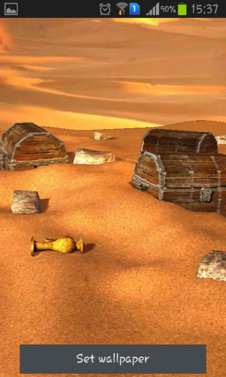 Screenshots of the live wallpaper Desert treasure for Android phone or tablet.