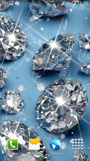Screenshots of the live wallpaper Diamonds for girls for Android phone or tablet.
