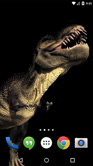 Screenshots of the live wallpaper Dino T-Rex 3D for Android phone or tablet.