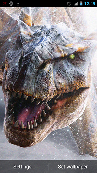 Screenshots of the live wallpaper Dinosaurs for Android phone or tablet.