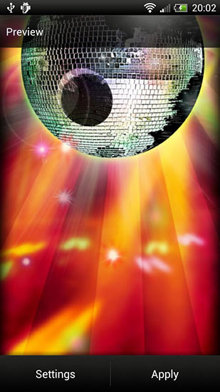 Screenshots of the live wallpaper Disco Ball for Android phone or tablet.