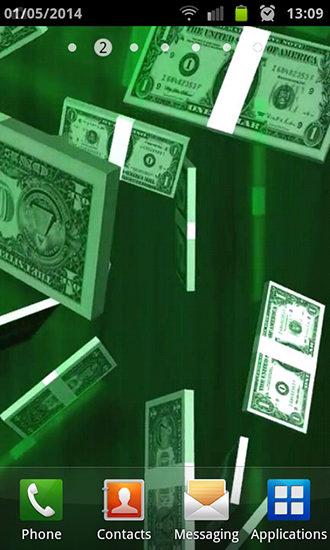 Screenshots of the live wallpaper Dollar rain for Android phone or tablet.