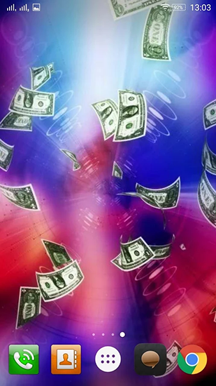 Screenshots of the live wallpaper Dollar tornado for Android phone or tablet.