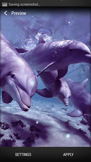 Screenshots of the live wallpaper Dolphin for Android phone or tablet.