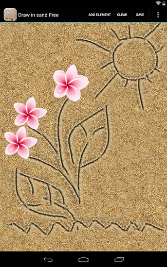 Screenshots of the live wallpaper Draw in sand for Android phone or tablet.