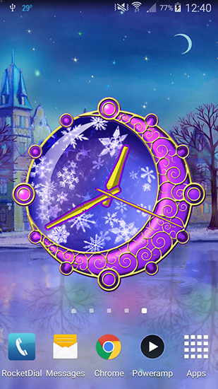 Screenshots of the live wallpaper Dreamery clock: Christmas for Android phone or tablet.