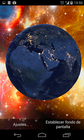 Screenshots of the live wallpaper Earth 3D for Android phone or tablet.