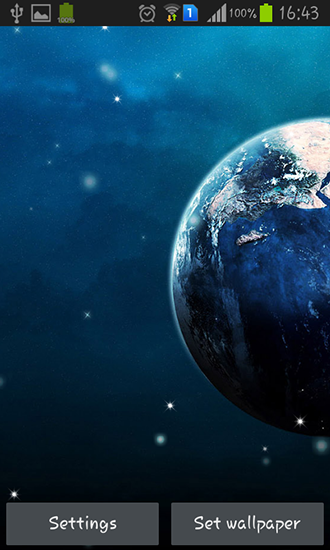 Screenshots of the live wallpaper Earth from Moon for Android phone or tablet.