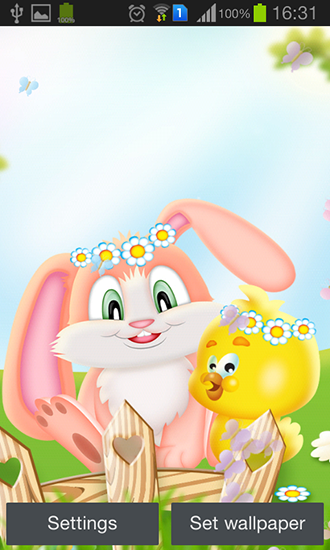 Screenshots of the live wallpaper Easter by My cute apps for Android phone or tablet.