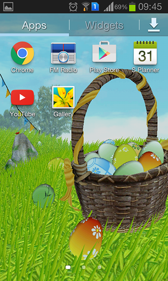 Screenshots of the live wallpaper Easter: Meadow for Android phone or tablet.