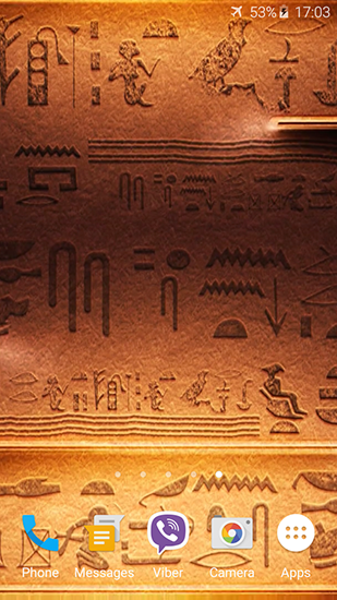 Screenshots of the live wallpaper Egyptian theme for Android phone or tablet.
