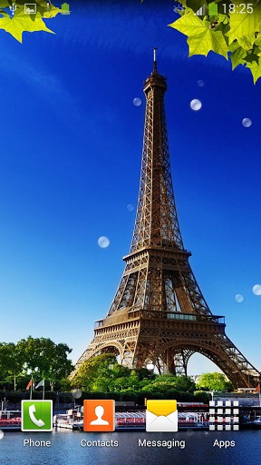 Screenshots of the live wallpaper Eiffel tower: Paris for Android phone or tablet.