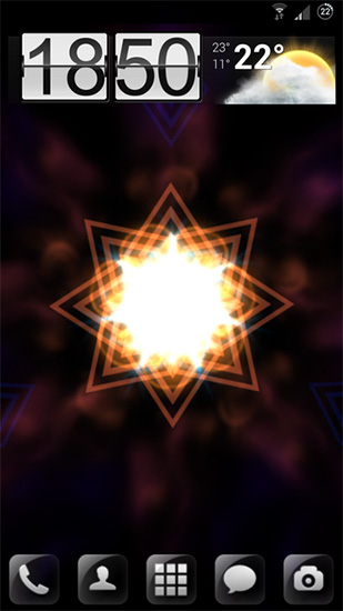 Screenshots of the live wallpaper Electric mandala for Android phone or tablet.