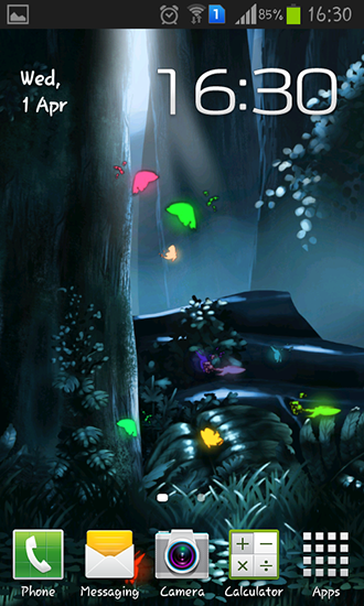 Screenshots of the live wallpaper Fairy forest for Android phone or tablet.