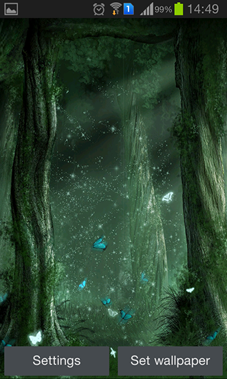 Screenshots of the live wallpaper Fairy forest by Iroish for Android phone or tablet.