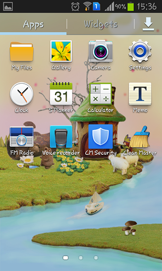 Screenshots of the live wallpaper Fairy house for Android phone or tablet.